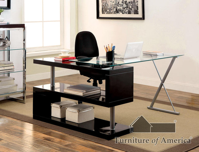 Furniture of America Bronwen Computer Desk, Black