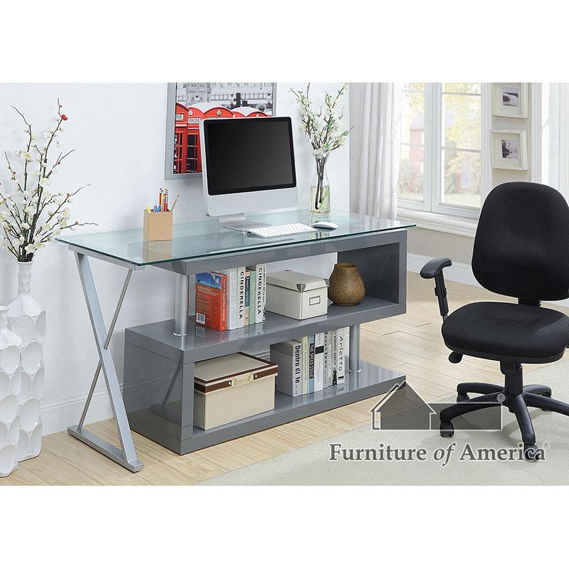 Furniture of America Bronwen Computer Desk, Gray