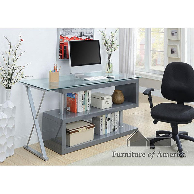 Furniture of America Bronwen Computer Desk, Gray