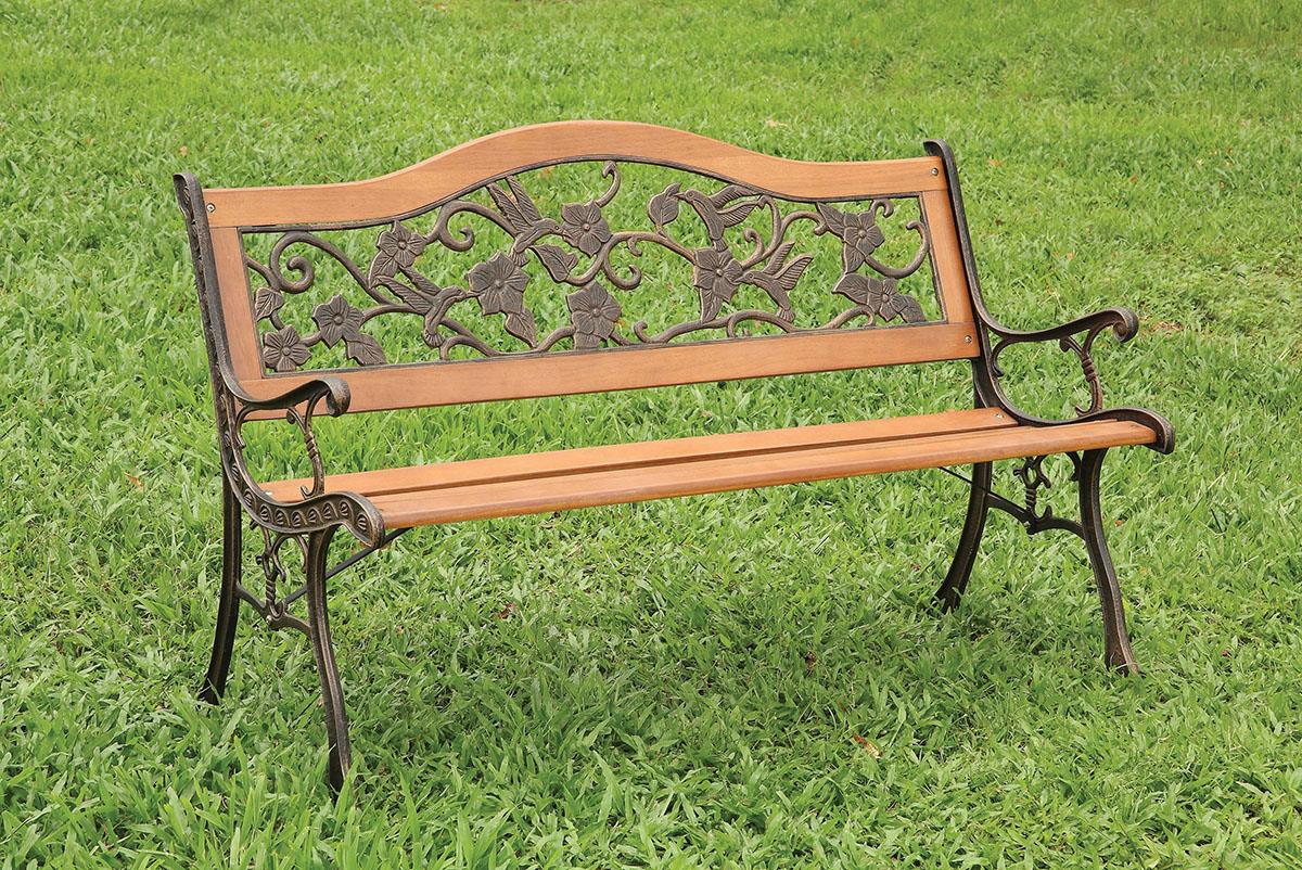 Furniture of America Alba Patio Wooden Bench