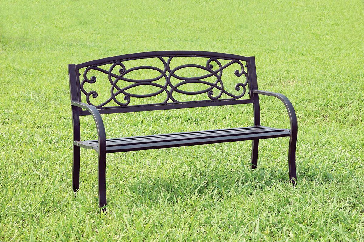 Furniture of America Potter Patio Steel Bench
