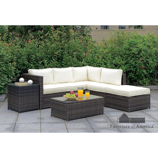 Furniture of America Ilona L-Sectional + Coffee Table + End Table