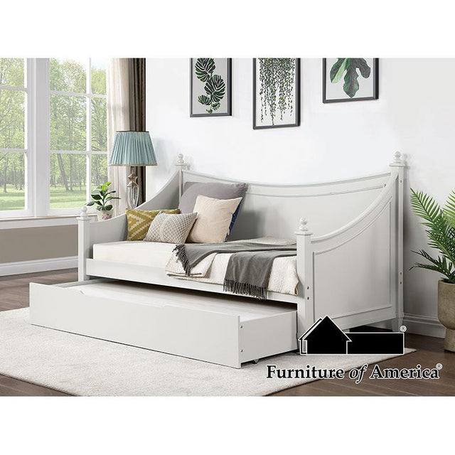 Furniture of America Lycoris Twin Daybed w/ Trundle, White