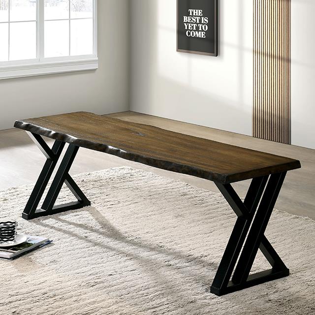 Furniture of America Barbary Bench, Black/Dark Oak