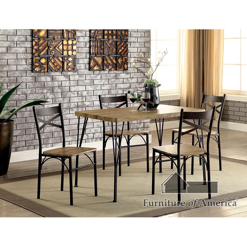 Furniture of America Banbury 5 Pc. 43" Dining Table Set, Gray