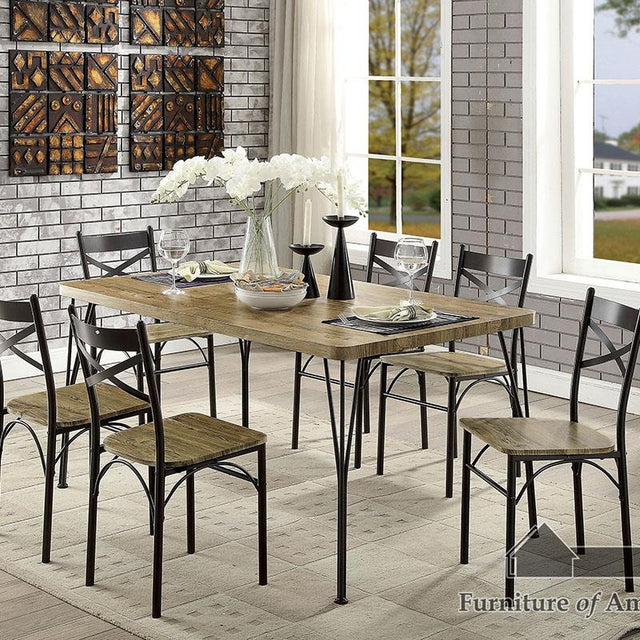 Furniture of America Banbury 7 Pc. 60" Dining Table Set, Gray