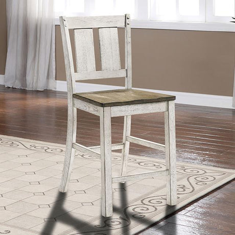Furniture of America Dakota Counter Ht. Chair (2/CTN), A.White/Ash Brown