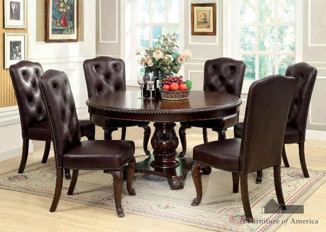 Furniture of America Bellagio Table + 4 Leatherette Chairs