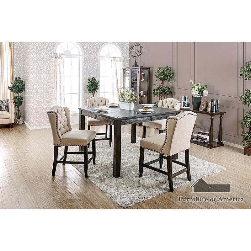 Furniture of America Sania III 54" Square Counter Ht. Table