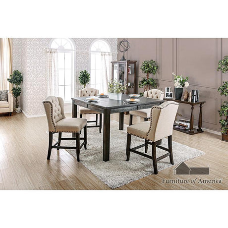 Furniture of America Sania III 54" Square Counter Ht. Table