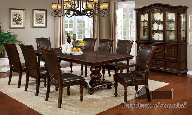 Furniture of America Alpena Dining Table, Brown Cherry