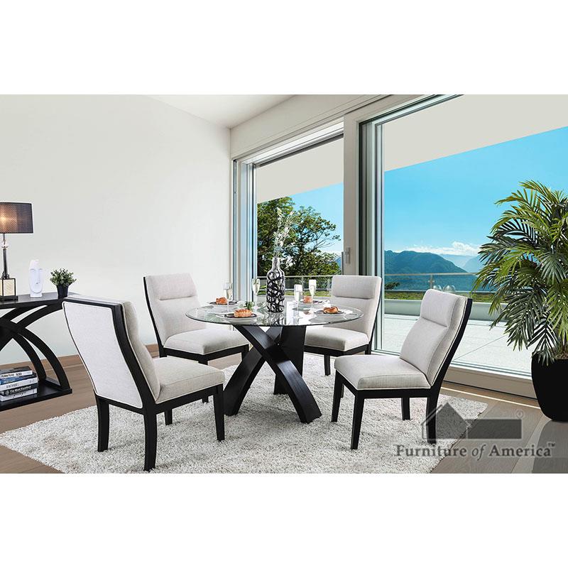 Furniture of America Jasmin 5 Pc. Round Dining Table Set