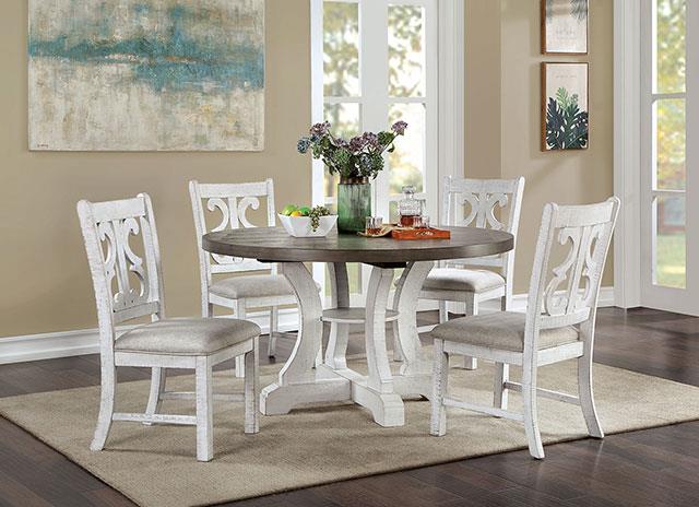 Furniture of America Auletta 5 Pc. Round Dining Table Set