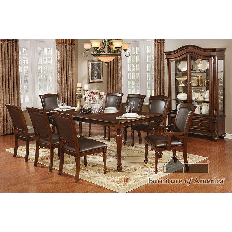 Furniture of America Sylvana 7 Pc. Dining Table Set (2AC+4SC)