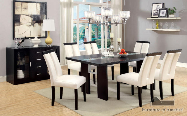Furniture of America Luminar II Glass-Insert Dining Table