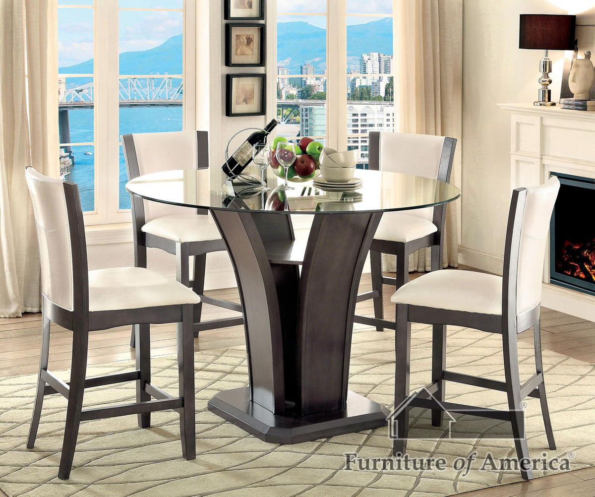 Furniture of America Manhattan III Counter Ht. Chair, Gray (2/CTN)