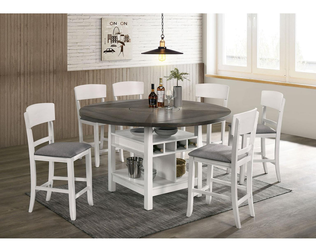 Furniture of America Stacie Counter Ht. Chair, White/Gray (2/CTN)
