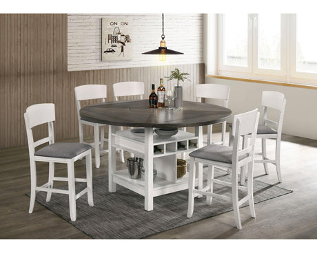 Furniture of America Stacie Counter Ht. Chair, White/Gray (2/CTN)