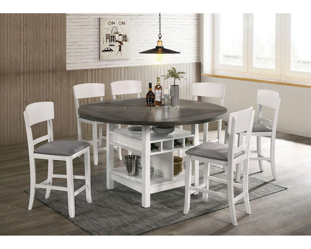 Furniture of America Stacie Counter Ht. Chair, White/Gray (2/CTN)