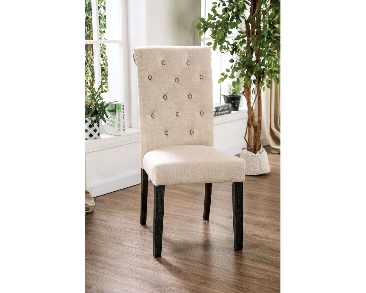 Furniture of America Alfred Side Chair, Ivory (2/CTN)