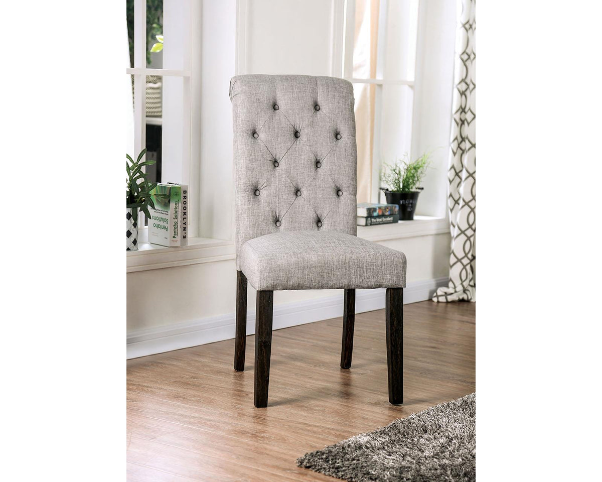 Furniture of America Alfred Side Chair, Light Gray (2/CTN)