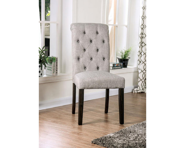 Furniture of America Alfred Side Chair, Light Gray (2/CTN)