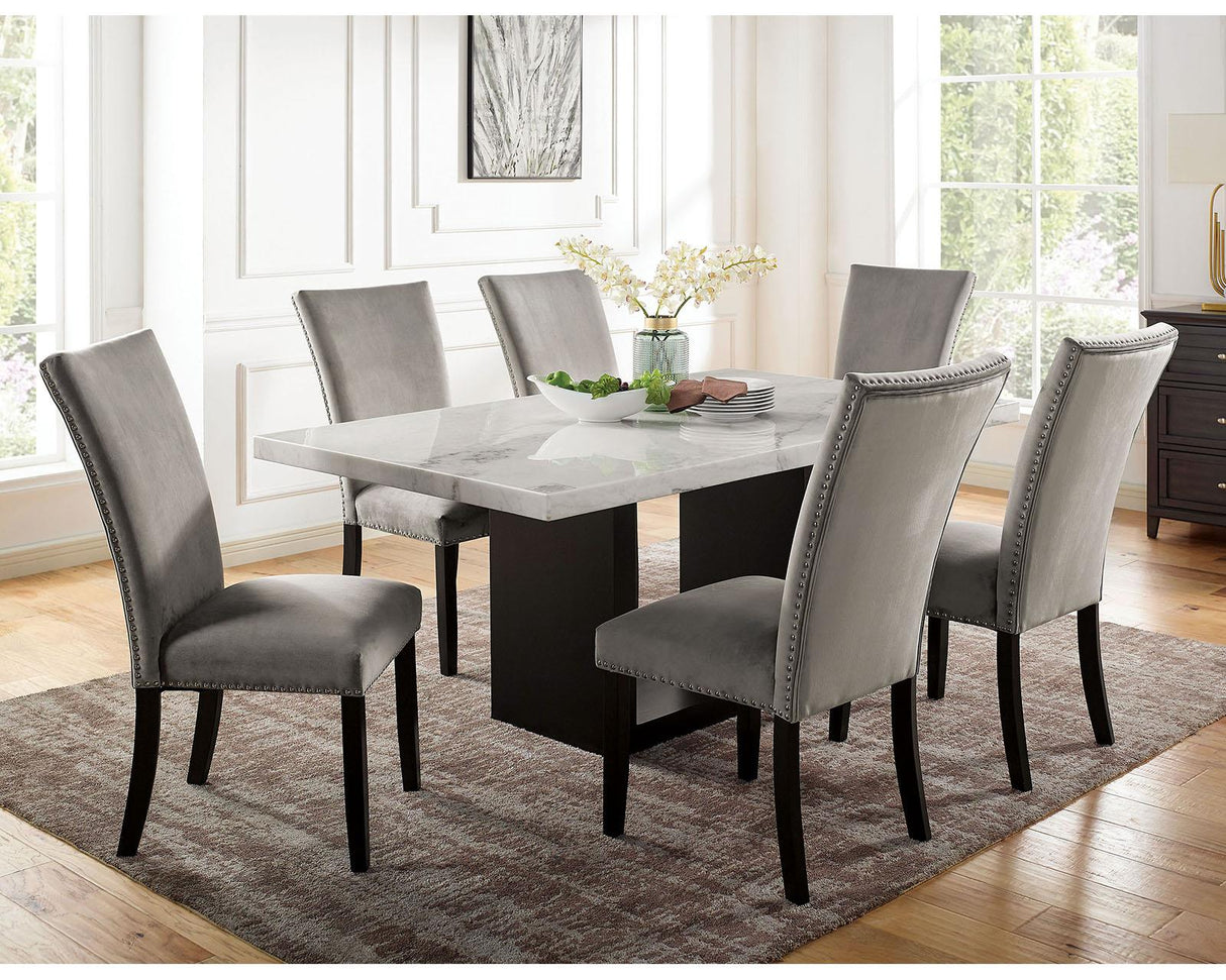 Furniture of America Kian I Side Chair, Light Gray (2/CTN)