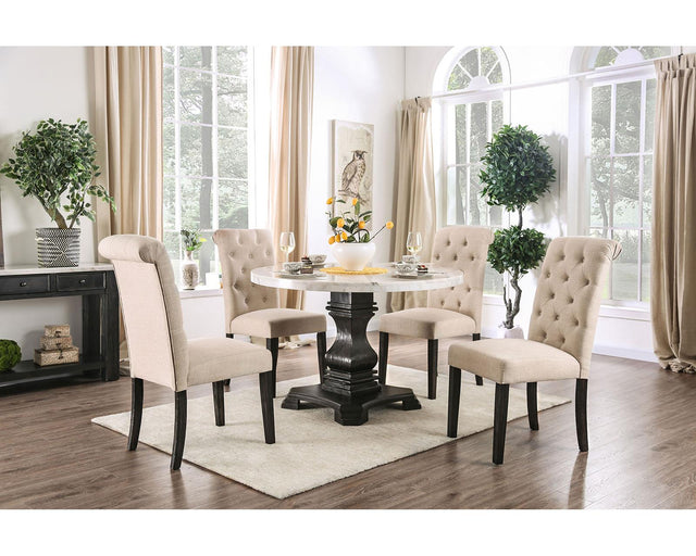 Furniture of America Elfredo 5 Pc. Round Dining Table Set