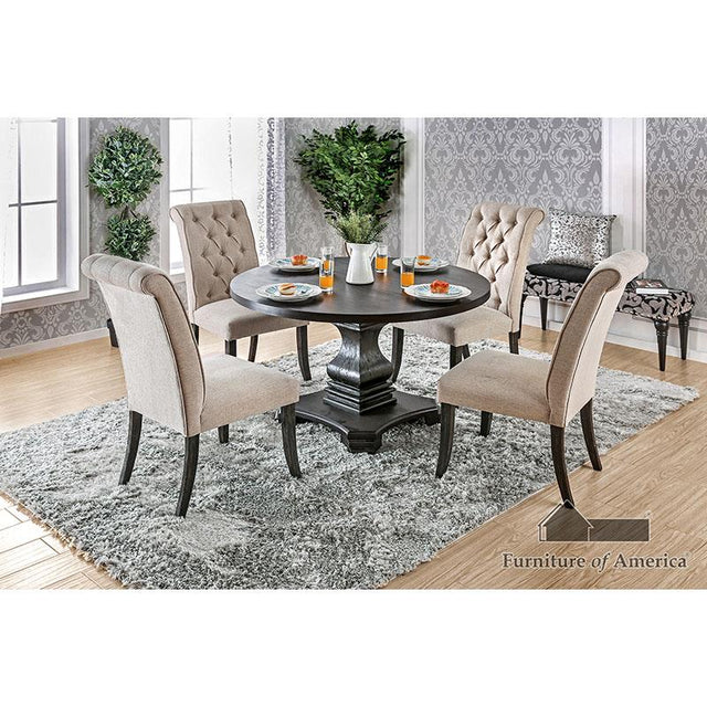 Furniture of America Nerissa Round Table, Antique Black