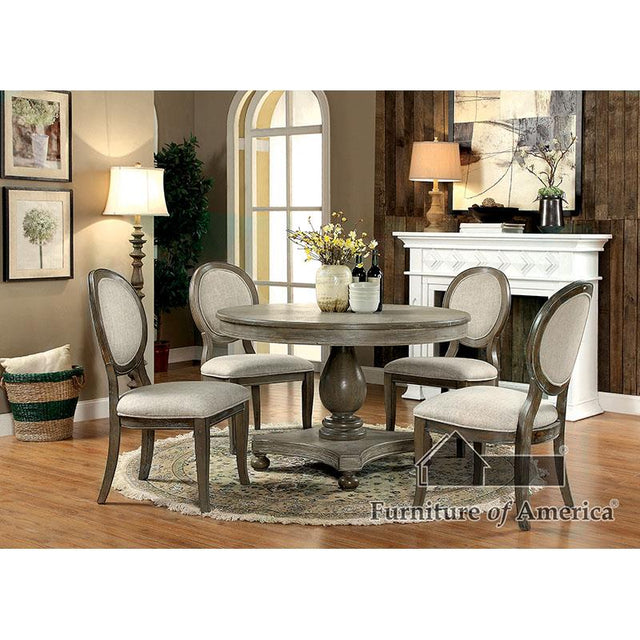 Furniture of America Kathryn Round Dining Table, Rustic Oak