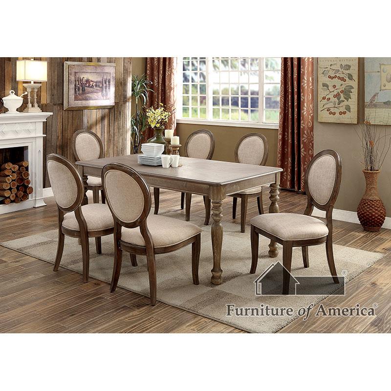 Furniture of America Siobhan Side Chair, Rustic Oak (2/CTN)
