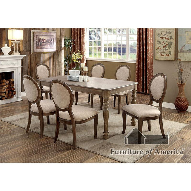 Furniture of America Siobhan Side Chair, Rustic Oak (2/CTN)