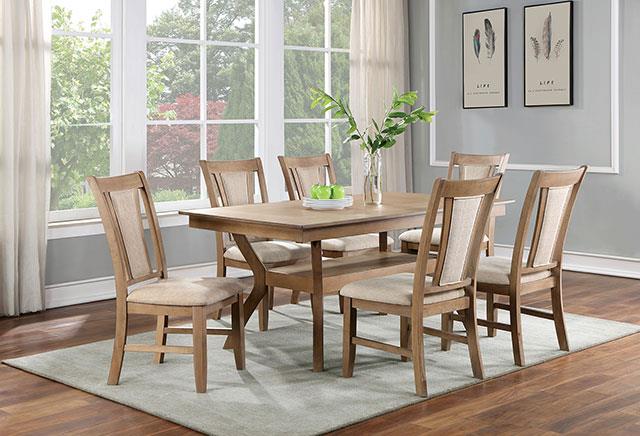 Furniture of America Upminster Dining Table, Natural Tone