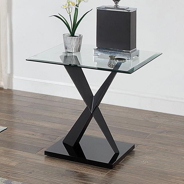Furniture of America Xanthus End Table, Black