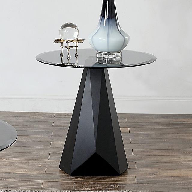 Furniture of America Bishop End Table, Black/Gray