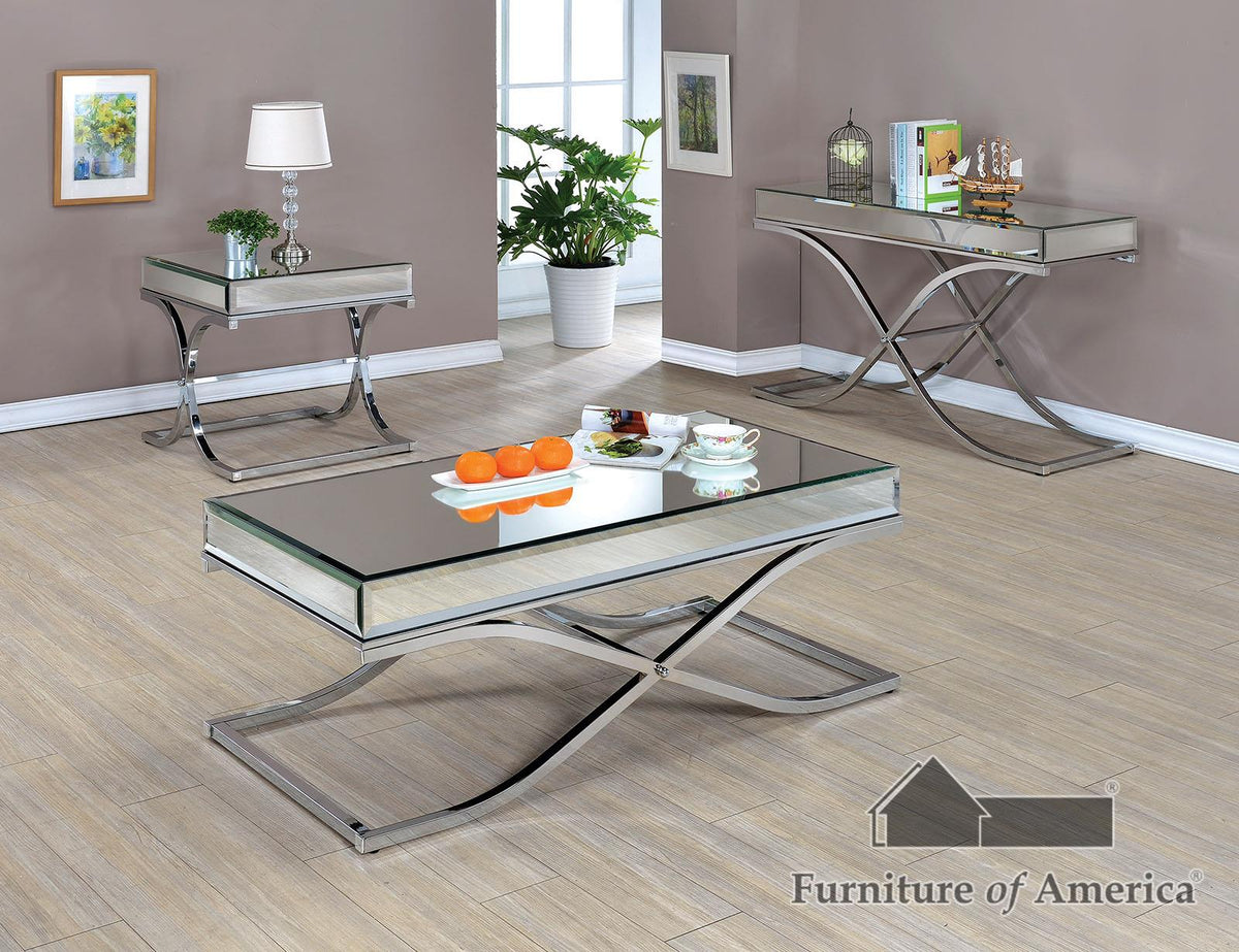 Furniture of America Sundance End Table, Chrome