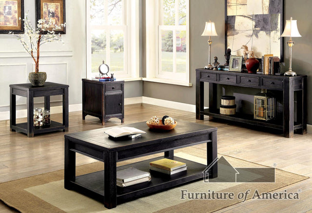 Furniture of America Meadow Coffee Table, Antique Black