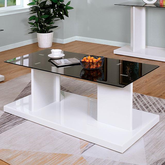 Furniture of America Mannedorf Coffee Table, Black/White