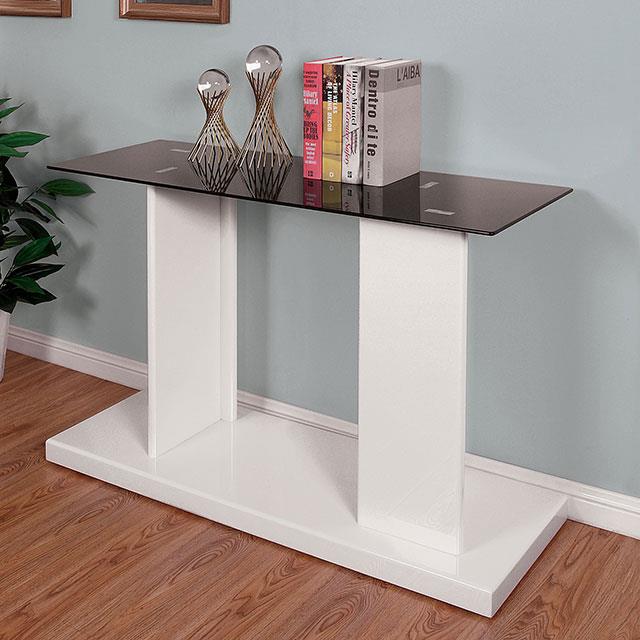 Furniture of America Mannedorf Sofa Table, Black/White