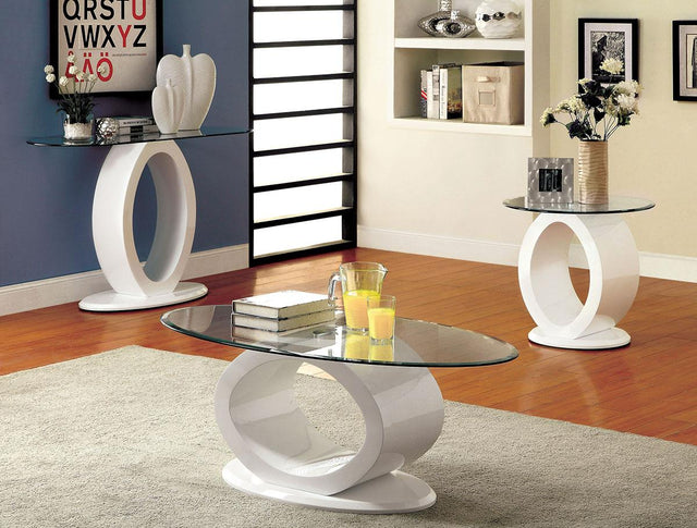 Furniture of America Lodia III Coffee Table, White