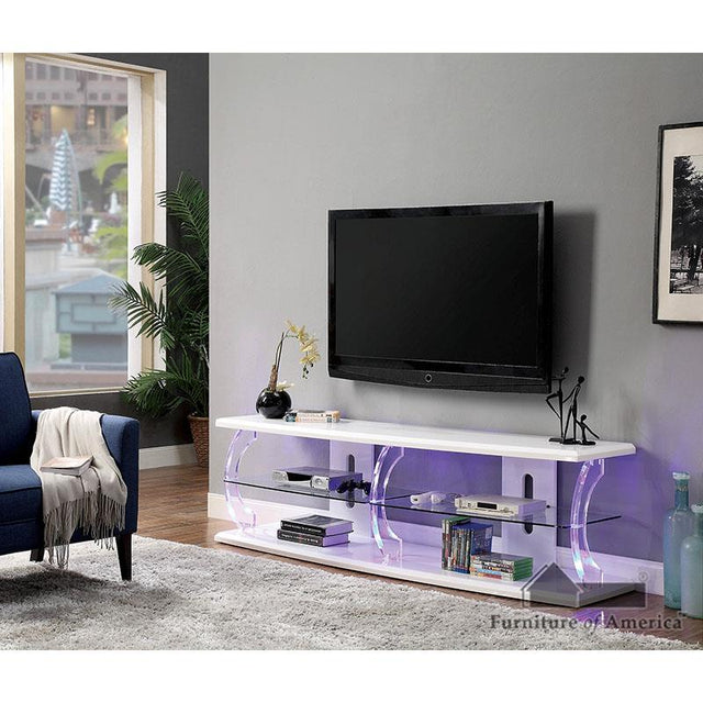 Furniture of America Ernst 60" TV Stand, White