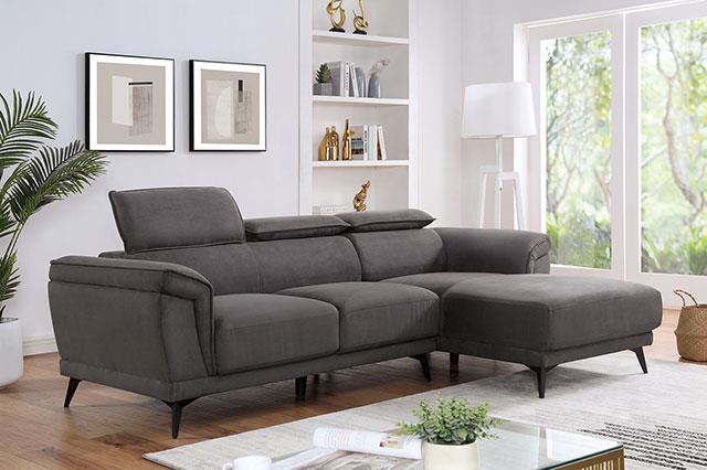 Furniture of America Napanee Sectional, Dark Gray