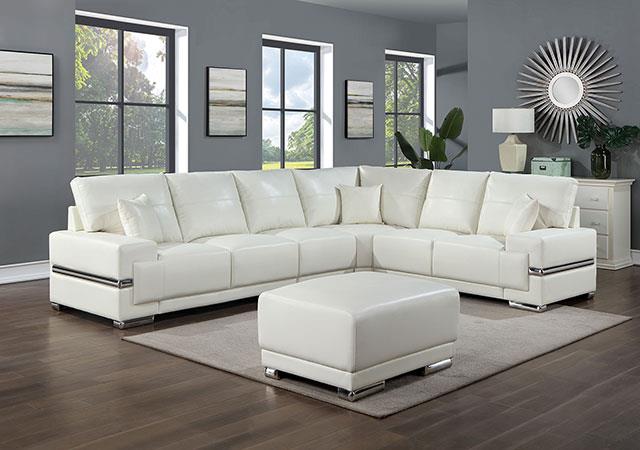Furniture of America Althea Large Sectional, White