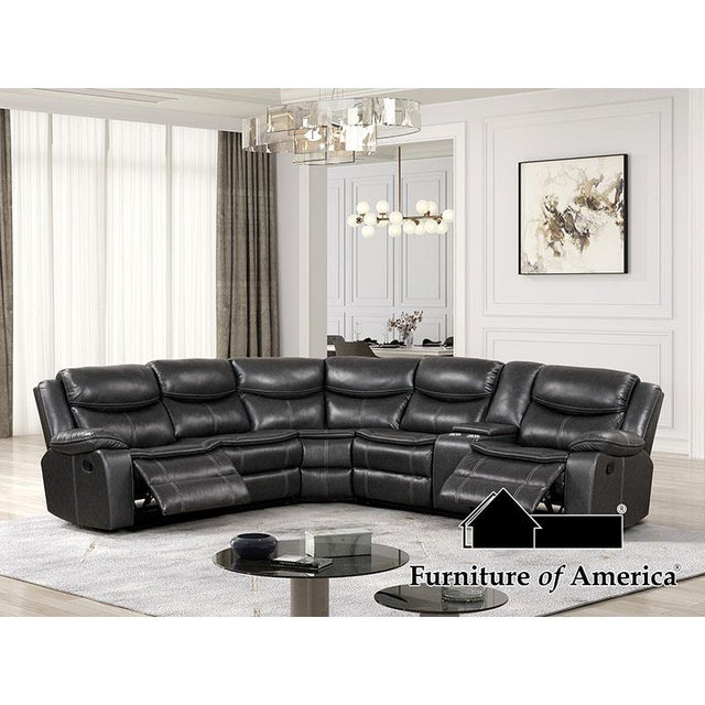 Furniture of America Pollux Sectional, Dark Gray