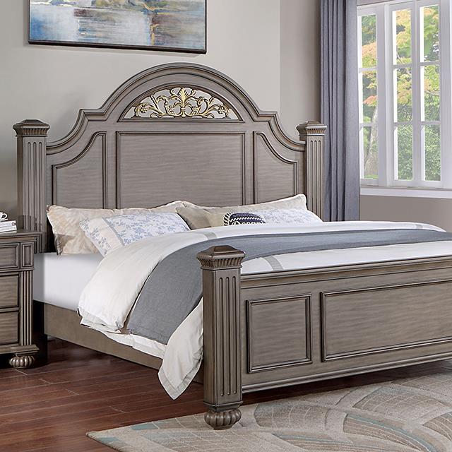 Furniture of America Syracuse Queen Bed, Gray