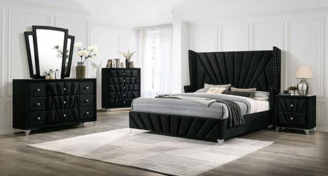 Furniture of America Carissa Queen Bed, Black