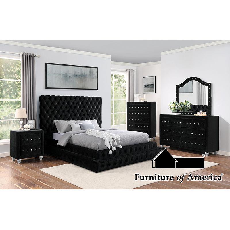 Furniture of America Alzire Nightstand, Black