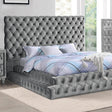 Furniture of America Stefania E.King Bed, Gray