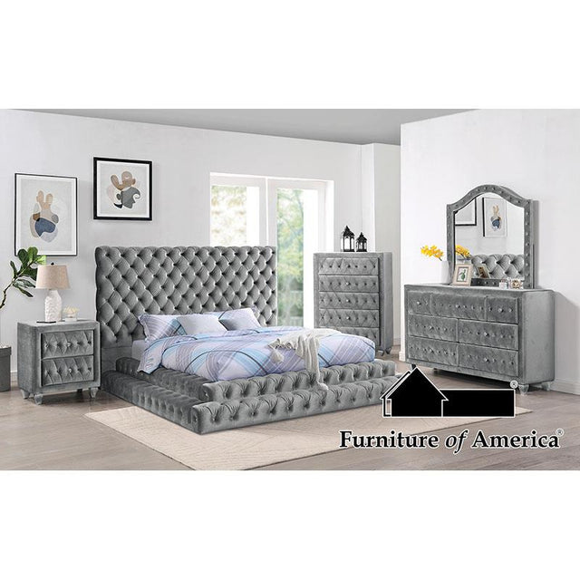 Furniture of America Alzire Nightstand, Gray