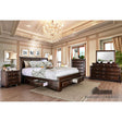 Furniture of America Brandt Nightstand w/ USB, Brown Cherry